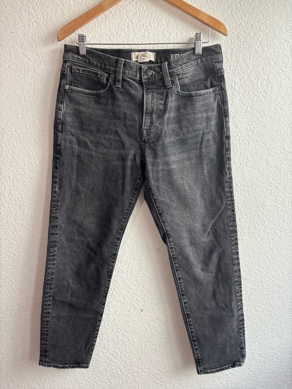 Madewell Relaxed Taper Fit Black Jeans Mens Size 31 30